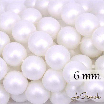 Voskované perly 6mm biela matná 70502, 80ks (33_70502vb6)